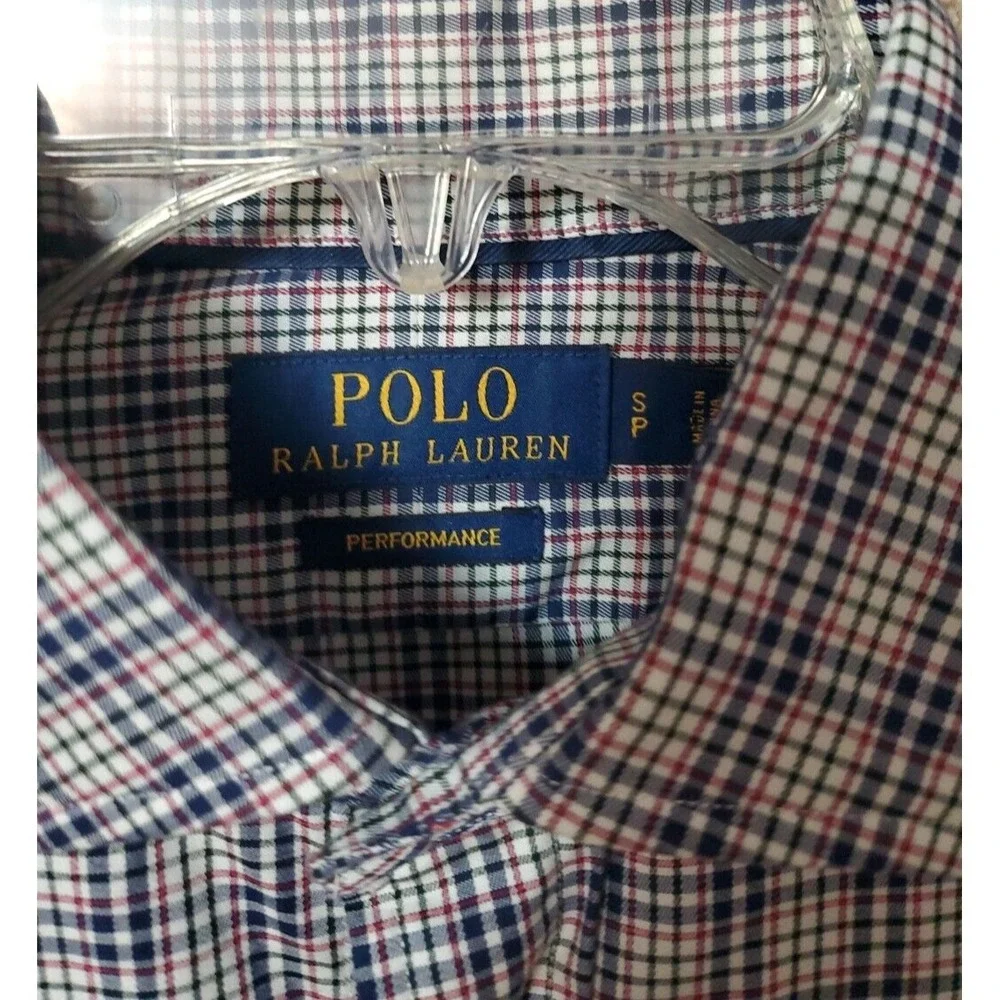 Polo Ralph Lauren Performance Mens Button Up Plaid Shirt Long Sleeve Small